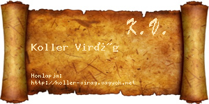 Koller Virág névjegykártya